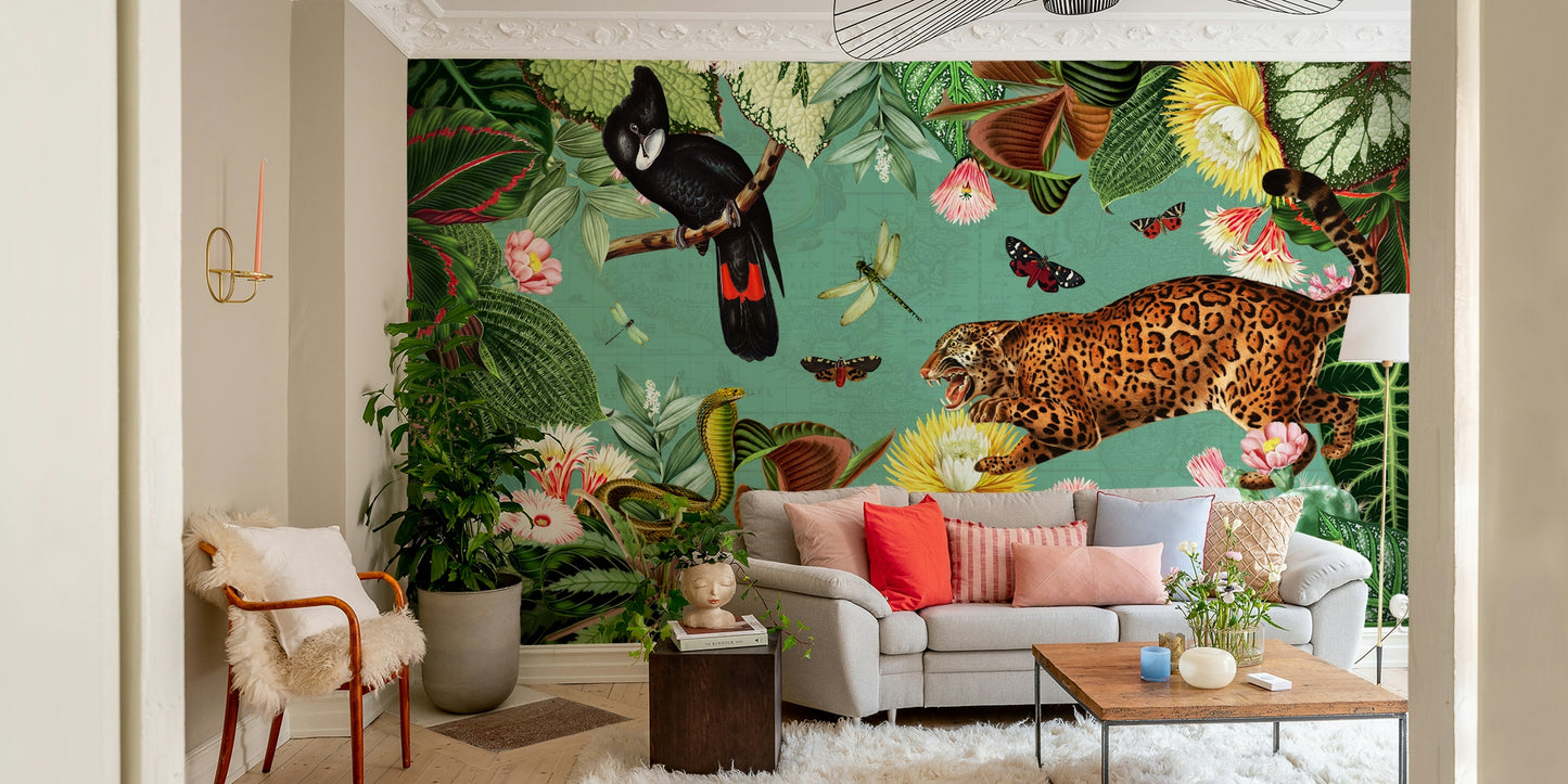 Exotic Expedition mural wallpaper

