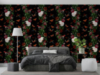 Exotic Nights wallpaper with deep tropical foliage and flowers


