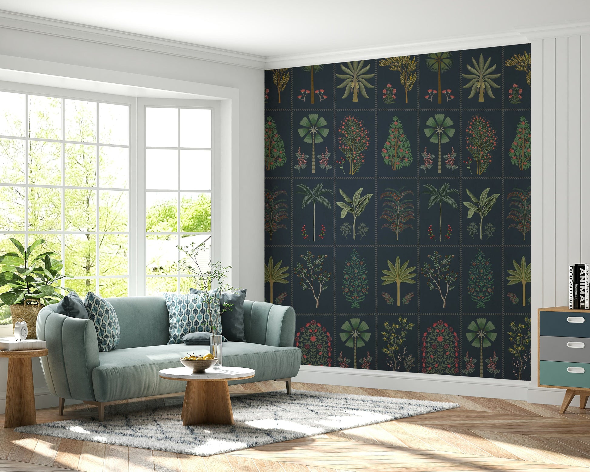 The composition is a harmonious, repeating pattern.

