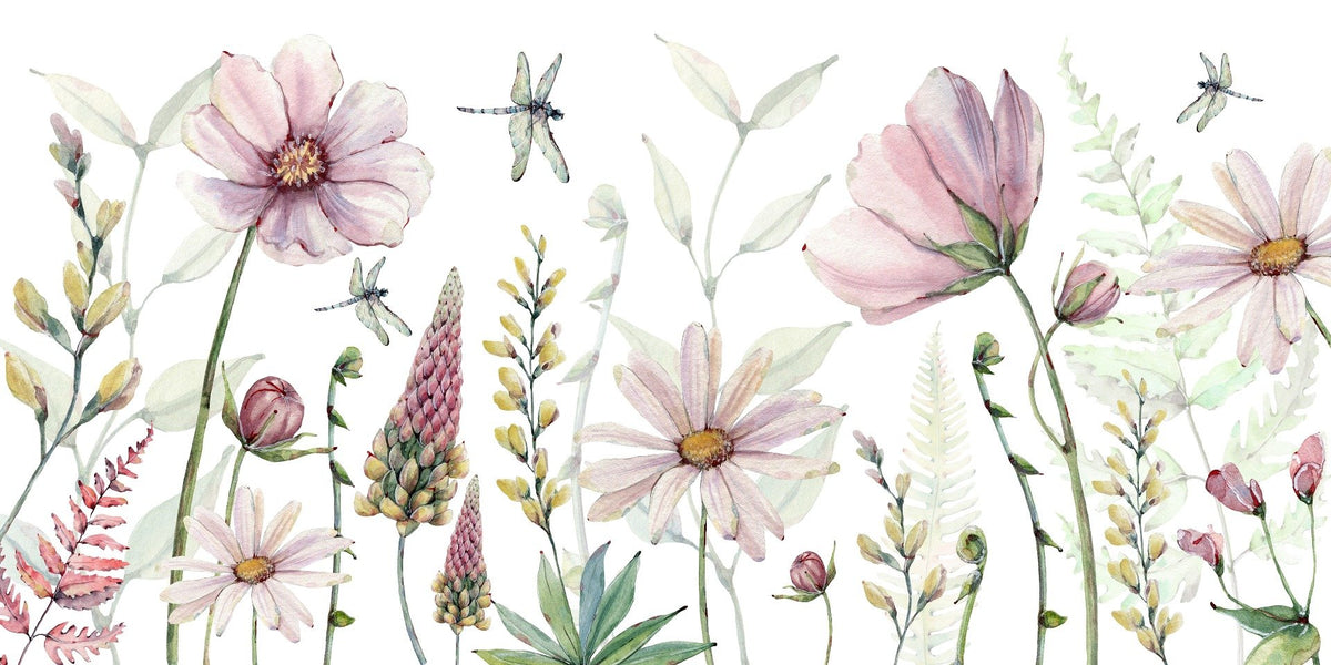 Fabulous Flowers wallpaper for wall in your room — zoomed