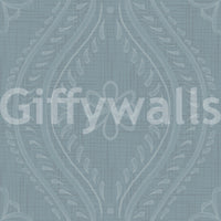 Soft mural wallpaper with historic ogee curves

