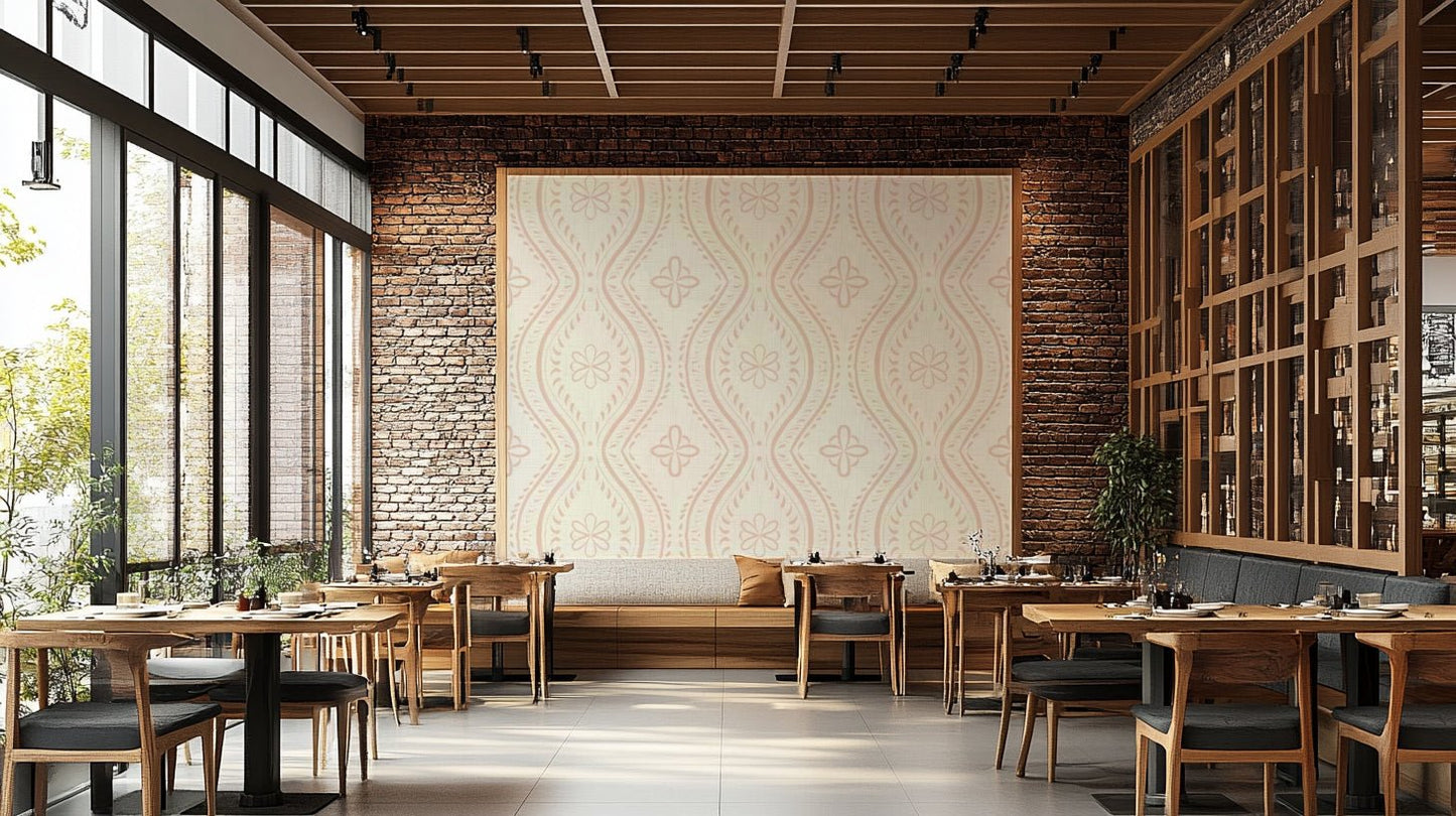 Wall mural with elegant vintage damask details

