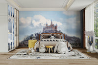 Whimsical castles on towering peaks.


