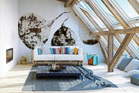 A contemplative leaf pattern wallpaper mural for a feature wall.

