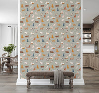Fancy Felines in Safari Green Wallpaper⁠