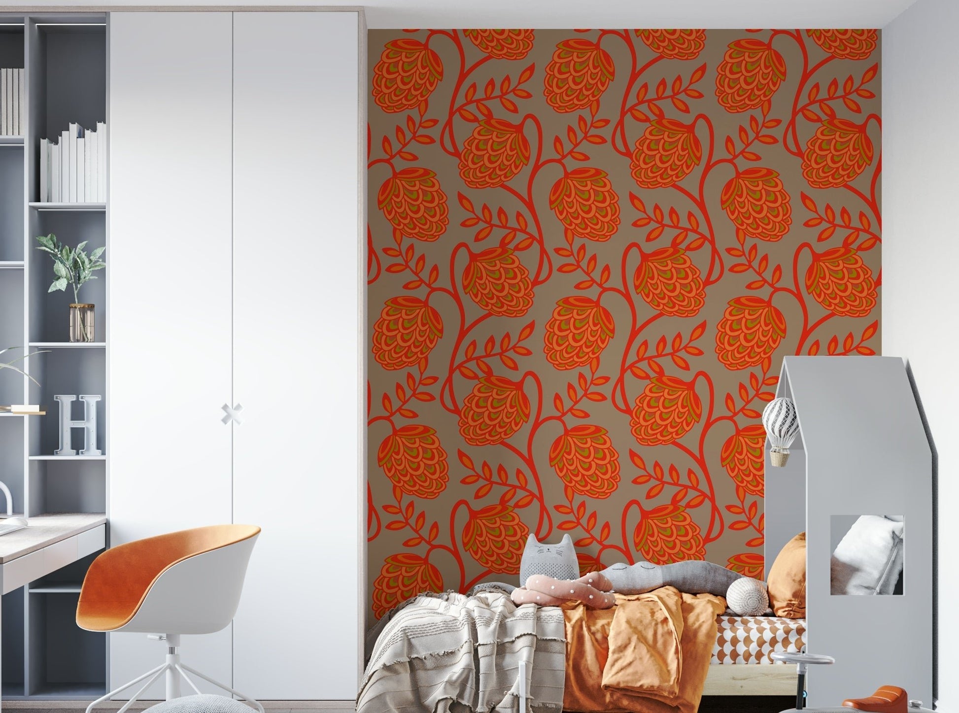 Modern Art Nouveau floral pattern.

