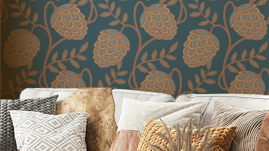 Modern Art Nouveau floral pattern.

