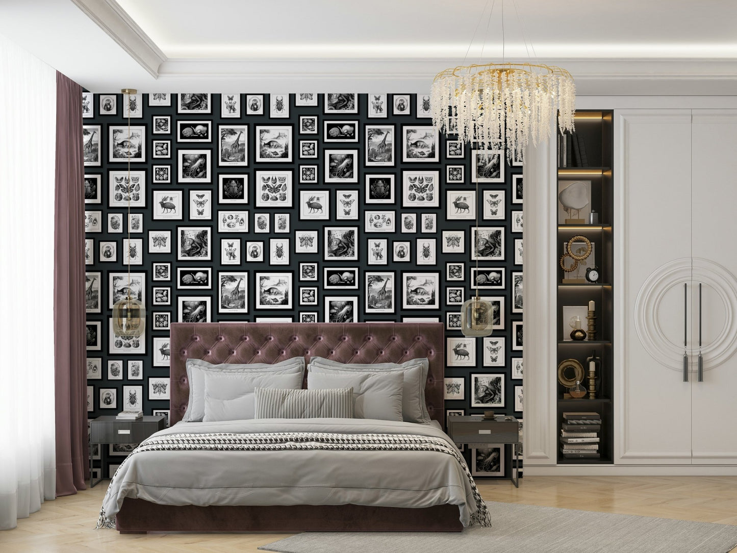 Dark fantasy wallpaper with whimsical creatures

