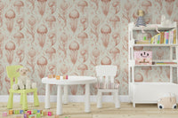 Fantastic Jellyfish wallpaper for bedrooms with peach hues

