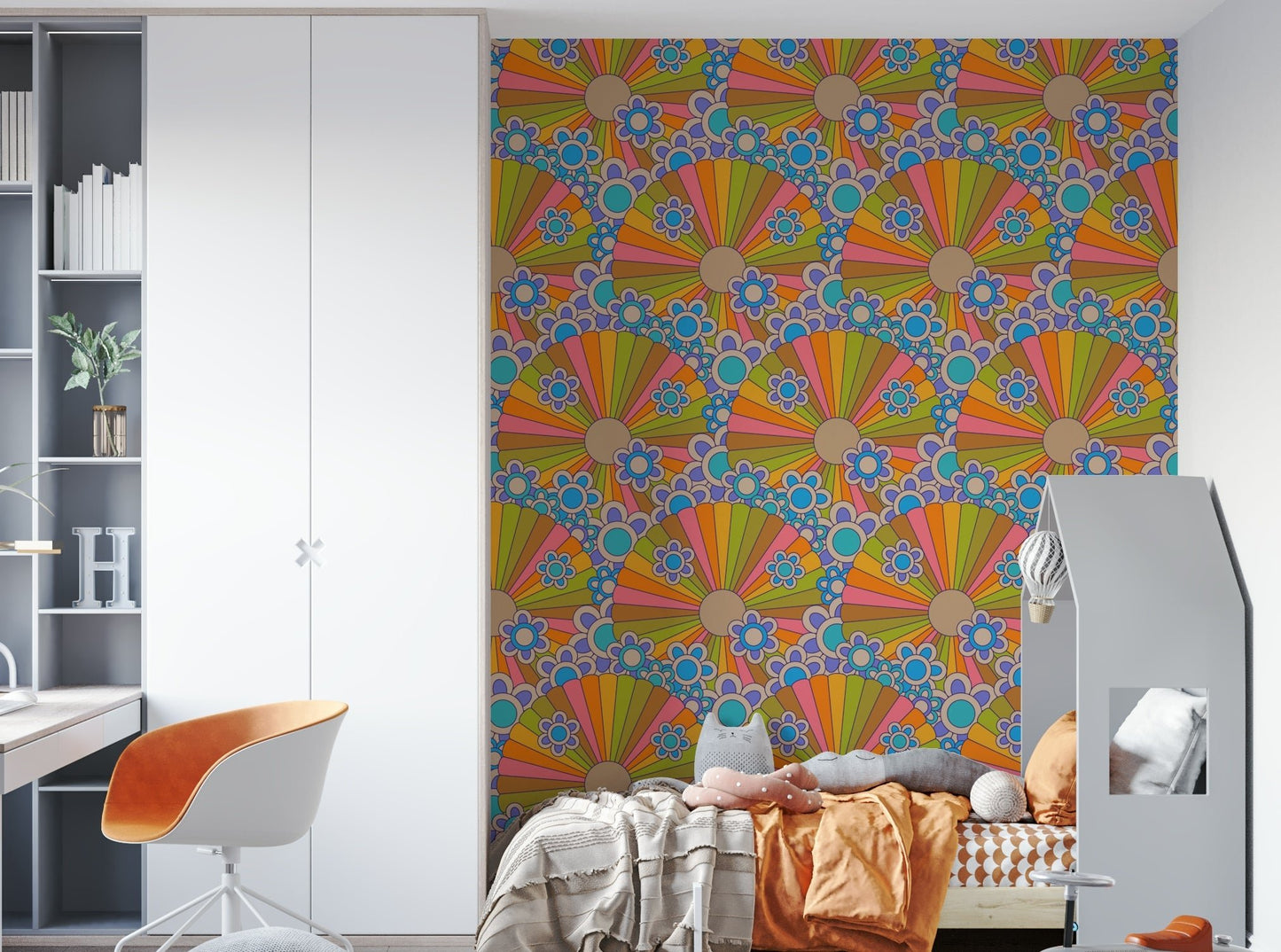 Inspired by 1970s psychedelic art.

