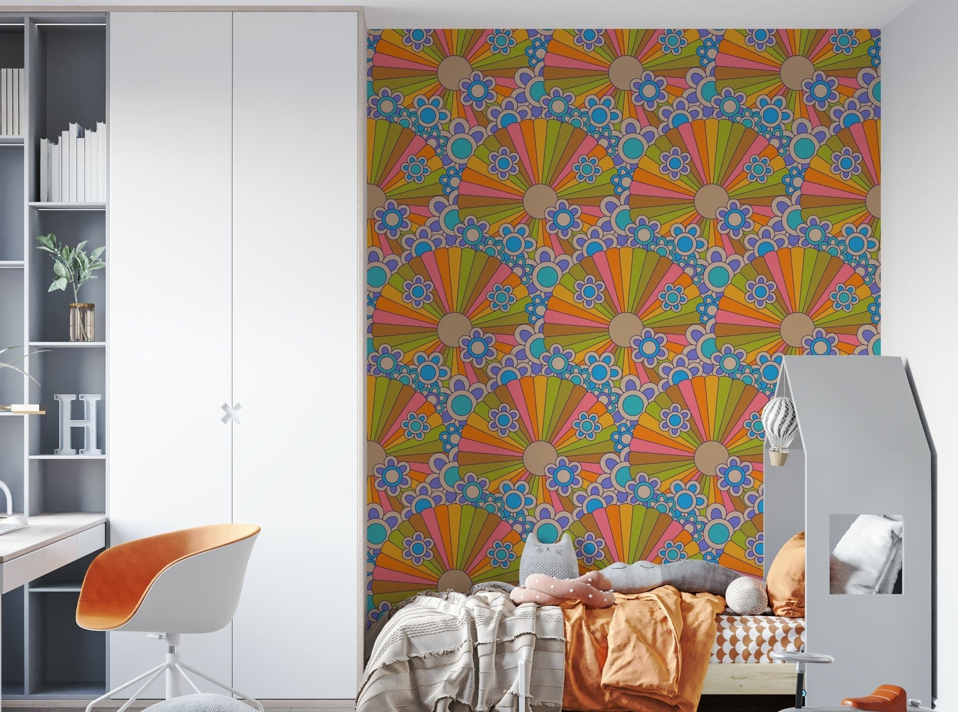 Inspired by 1970s psychedelic art.

