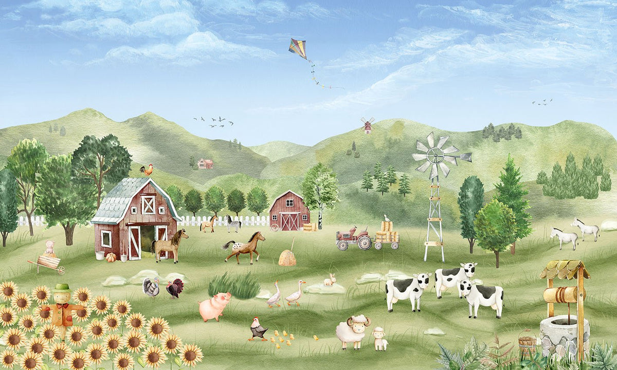 Farm Animals Wallpaper for Nursery Walls in your room