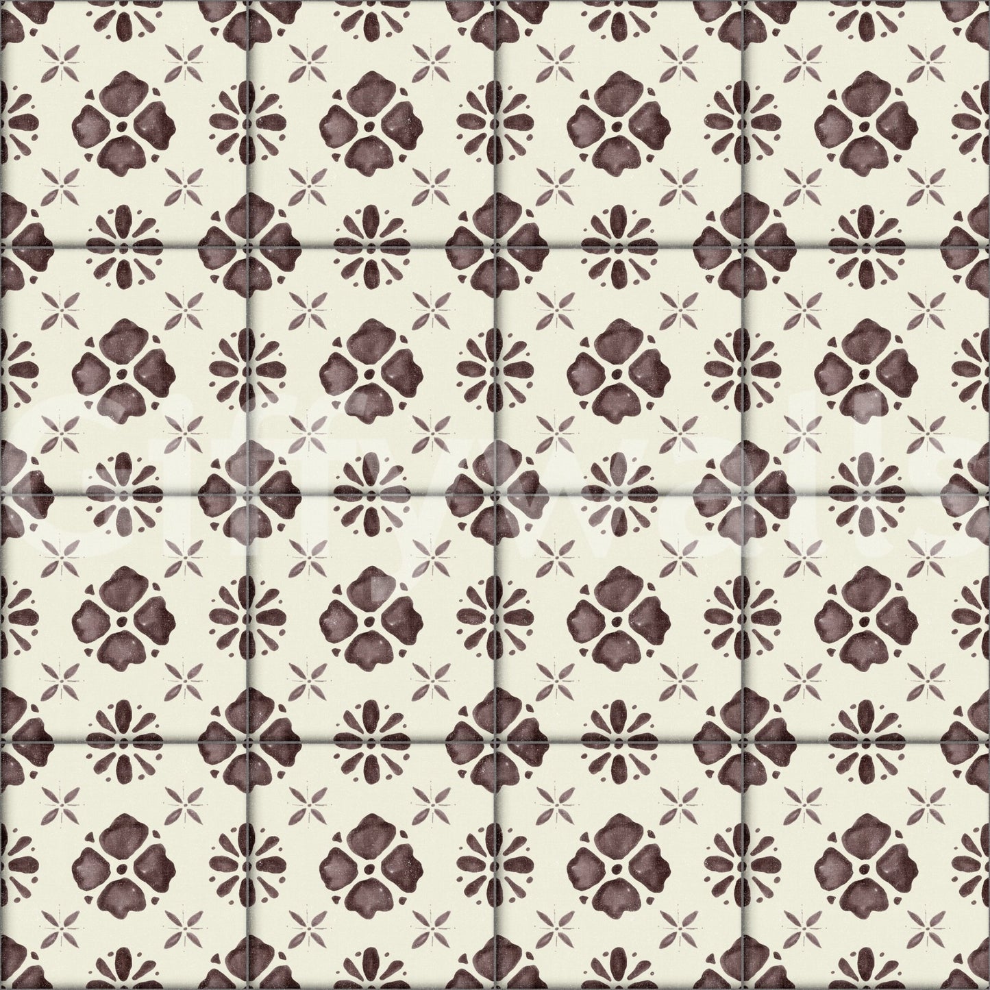 Farmhouse Classic Backsplash Choco Wallpaper⁠