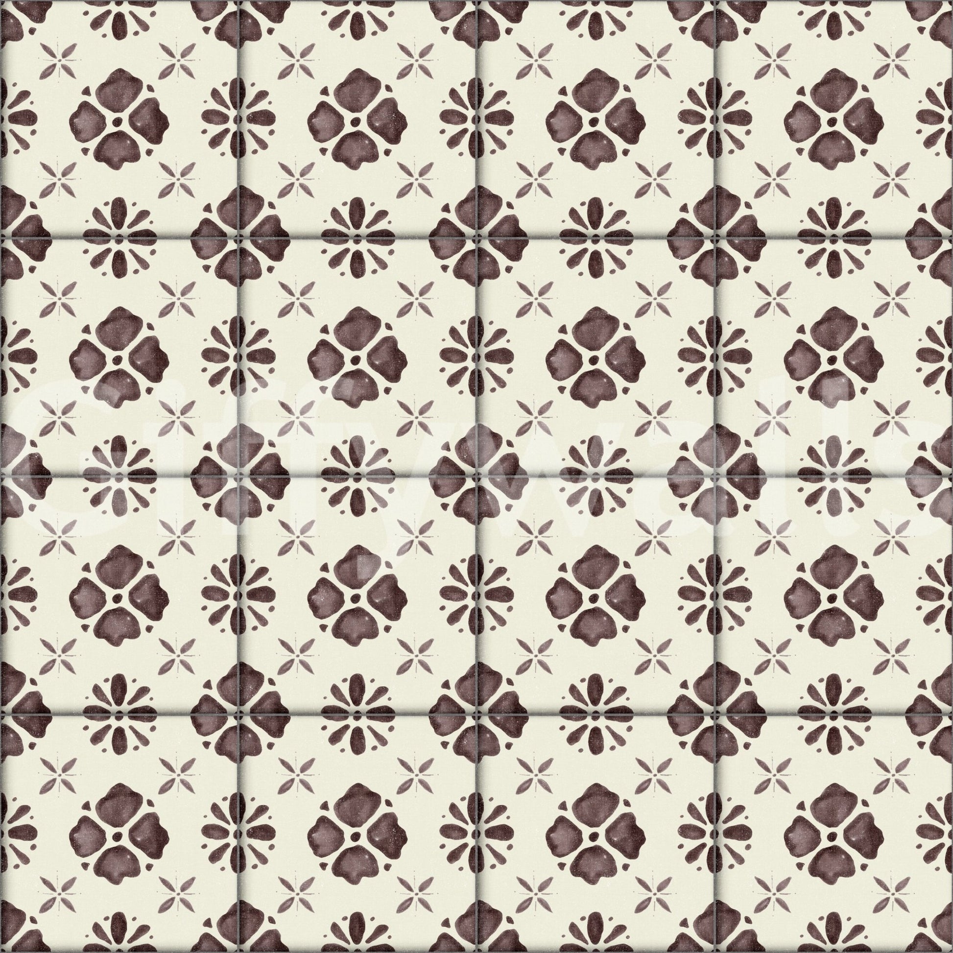 Farmhouse Classic Backsplash Choco Wallpaper⁠