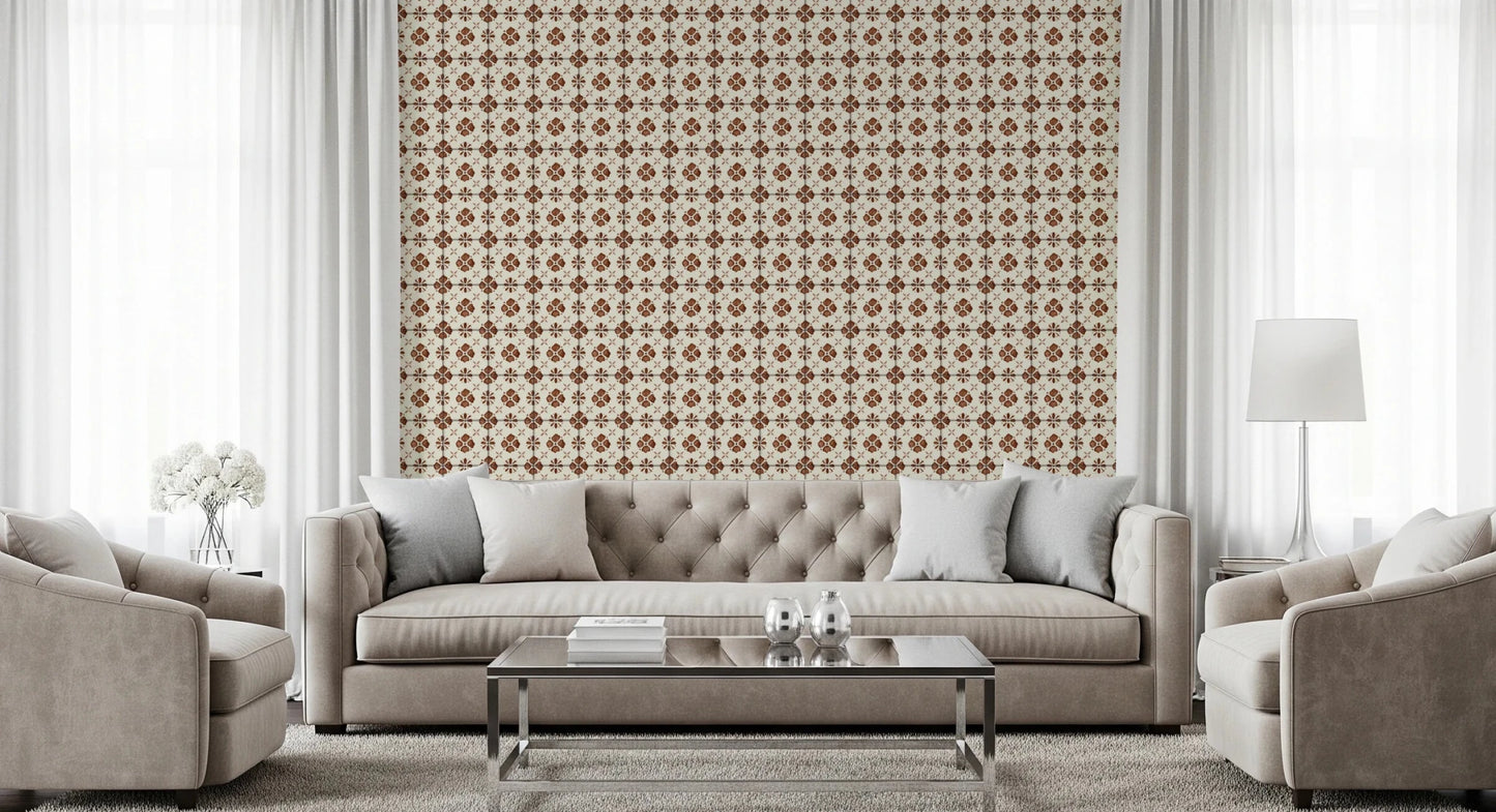 Farmhouse Classic Backsplash Clay Wallpaper⁠