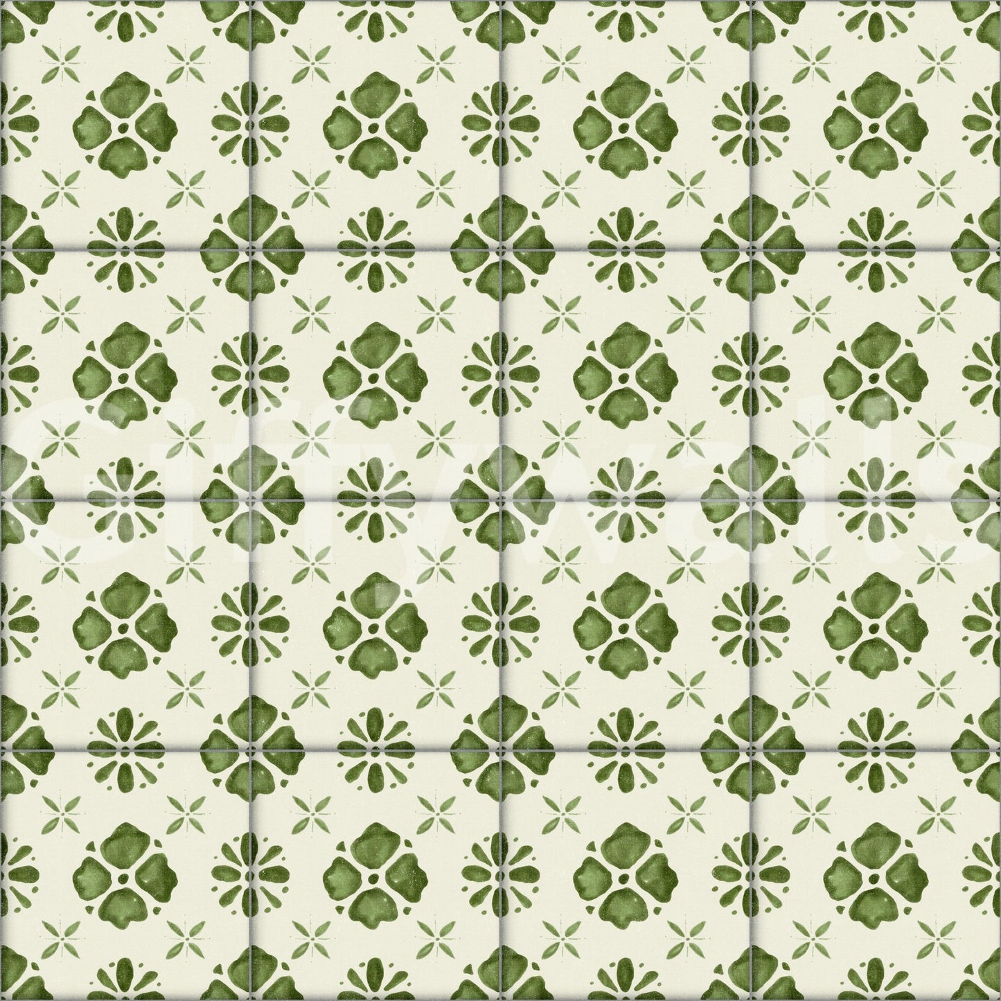 Farmhouse Classic Backsplash Olive Wallpaper⁠