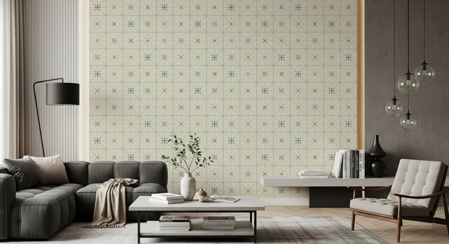 Farmhouse Delicate Backsplash Blue Wallpaper⁠