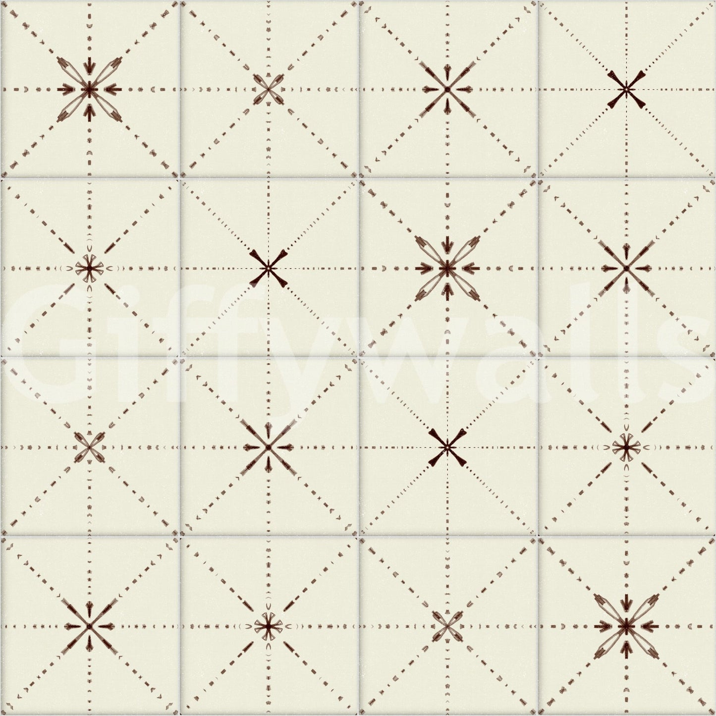 Farmhouse Delicate Backsplash Choco Wallpaper⁠