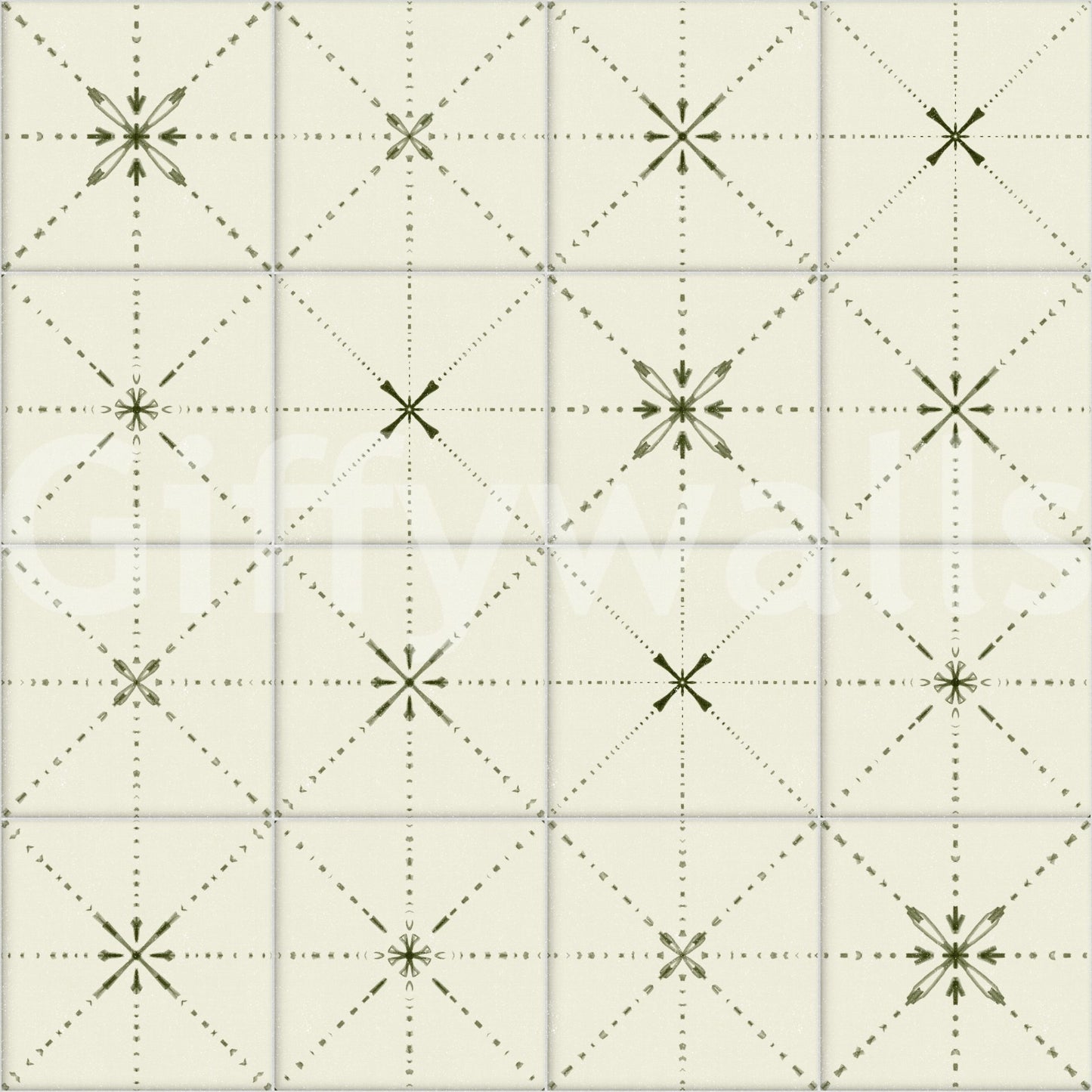 Farmhouse Delicate Backsplash Olive Wallpaper⁠