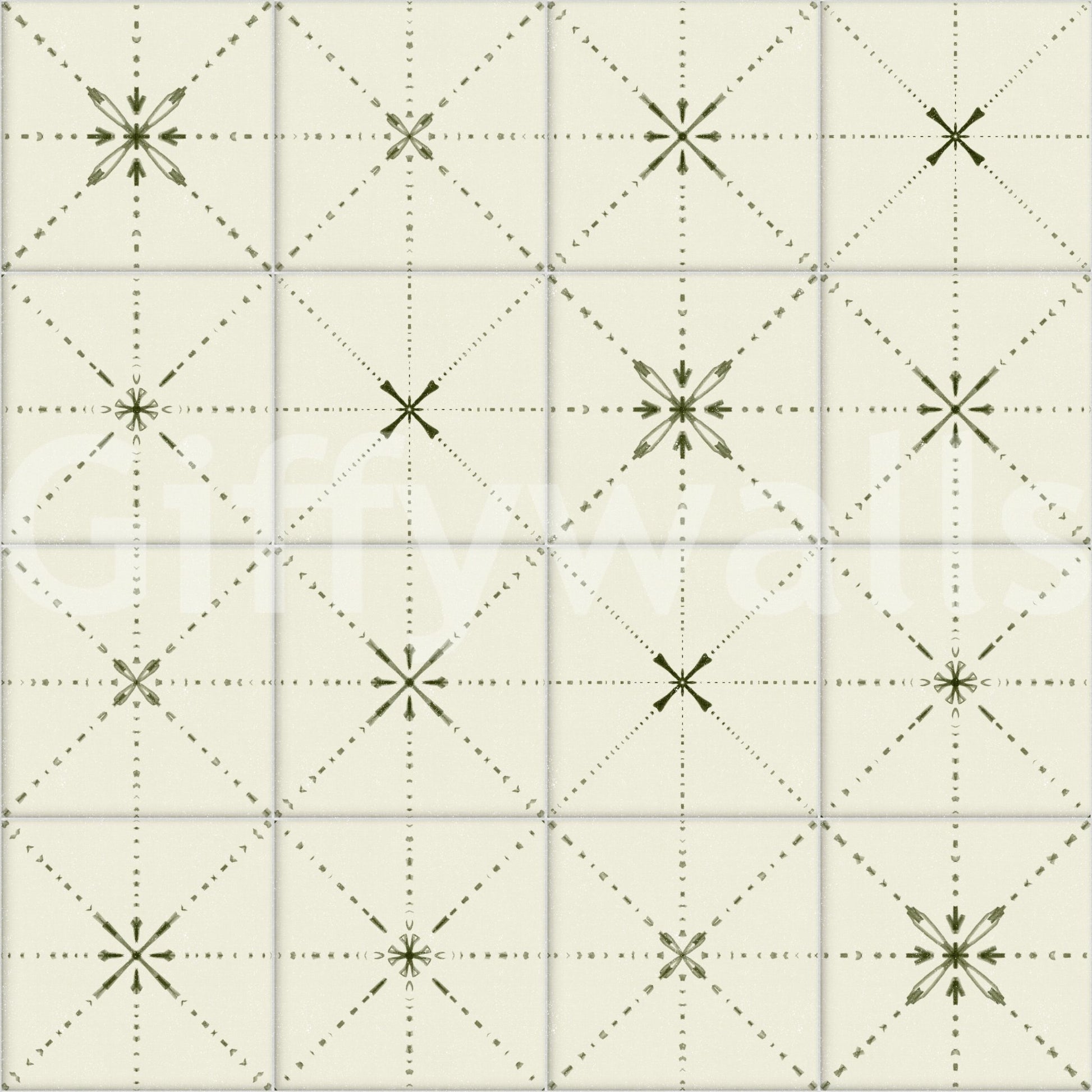 Farmhouse Delicate Backsplash Olive Wallpaper⁠