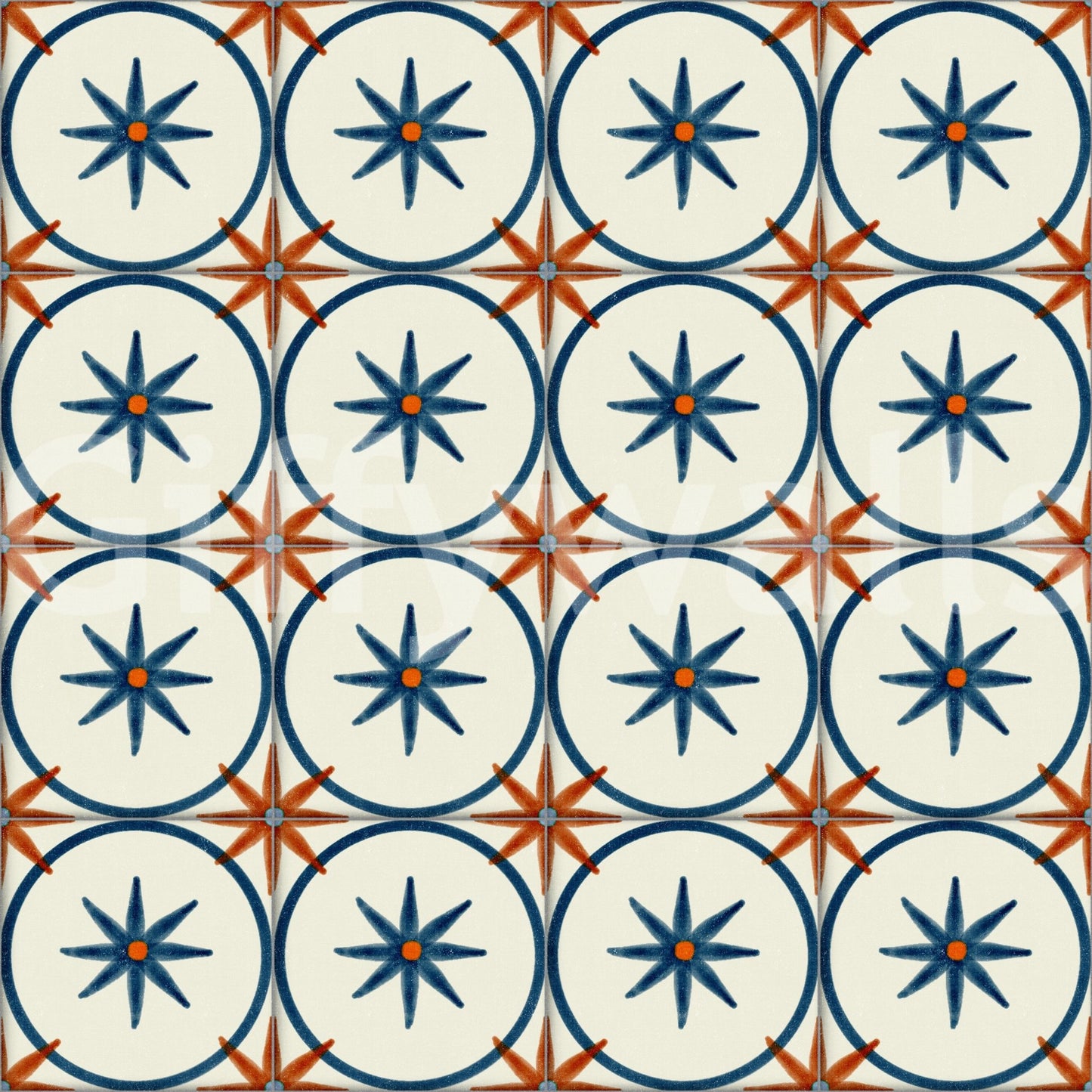 Farmhouse Timeless Backsplash Blue Wallpaper⁠