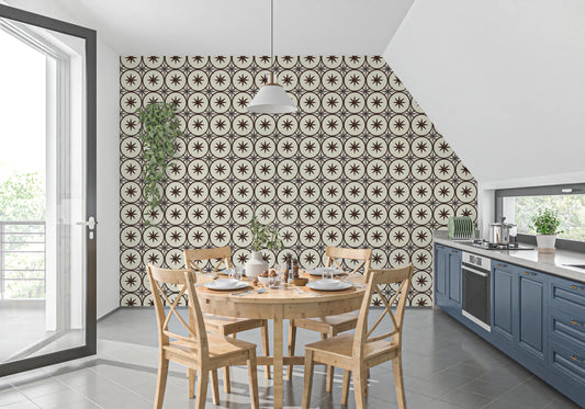 Farmhouse Timeless Backsplash Choco Wallpaper⁠