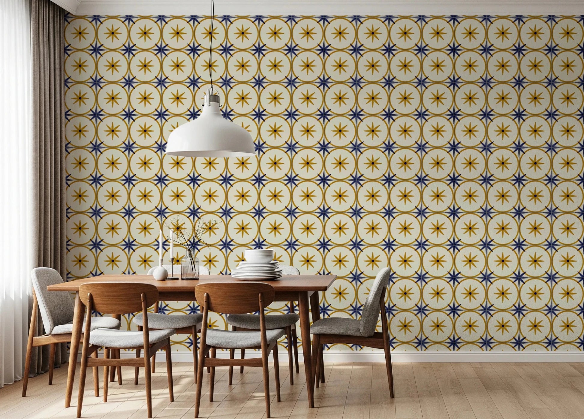 Farmhouse Timeless Backsplash Gold Wallpaper⁠