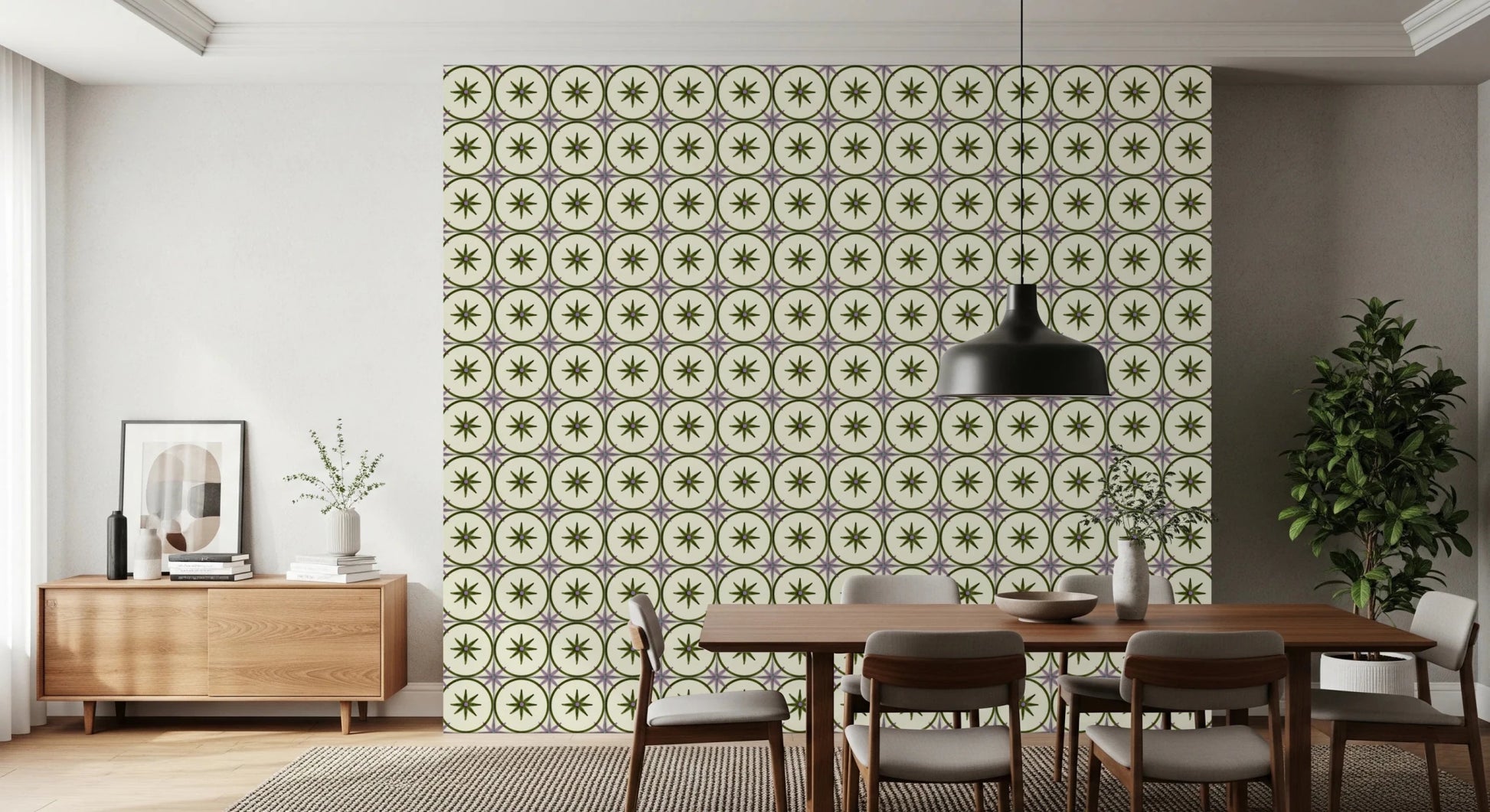 Farmhouse Timeless Backsplash Olive Wallpaper⁠