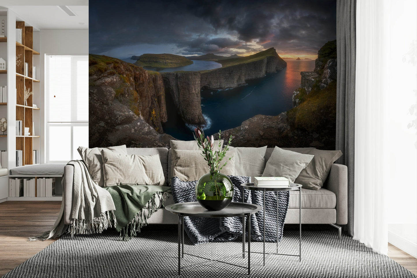 Faroe Cliffs Dawn Wall Mural -2655687