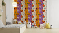 Festive Halloween Pattern Wallpaper with orange pumpkins in a modern flat.