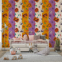 Halloween themed home décor for a contemporary flat interior.