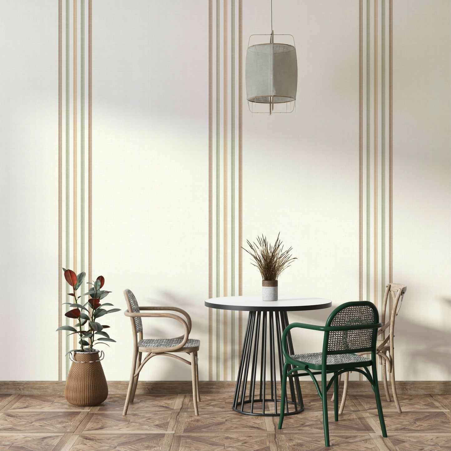 Striped design with autumnal warmth

