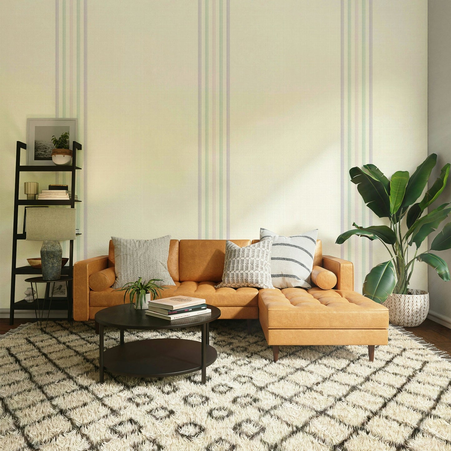 Cheerful vertical stripe wall design
