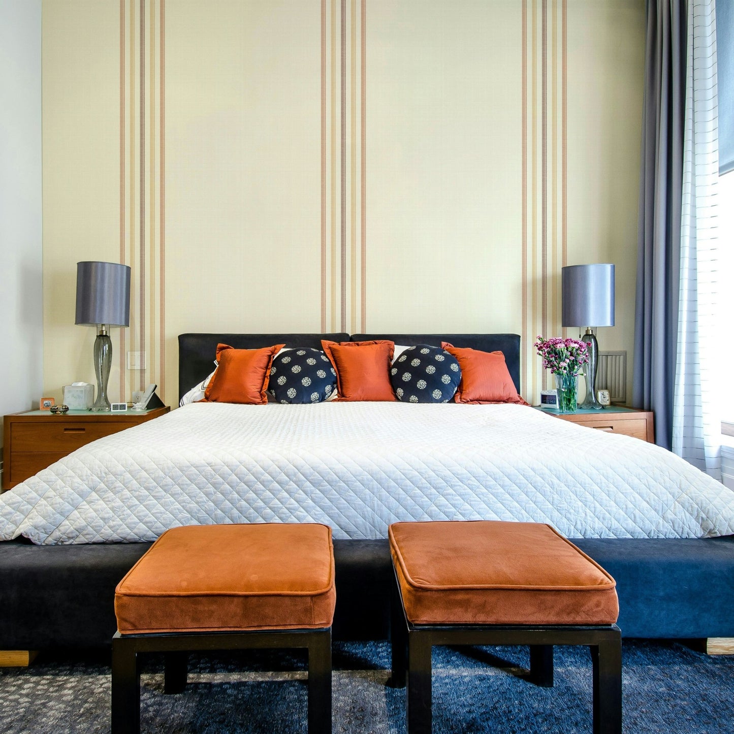 Vertical lines in soft earthy colors
