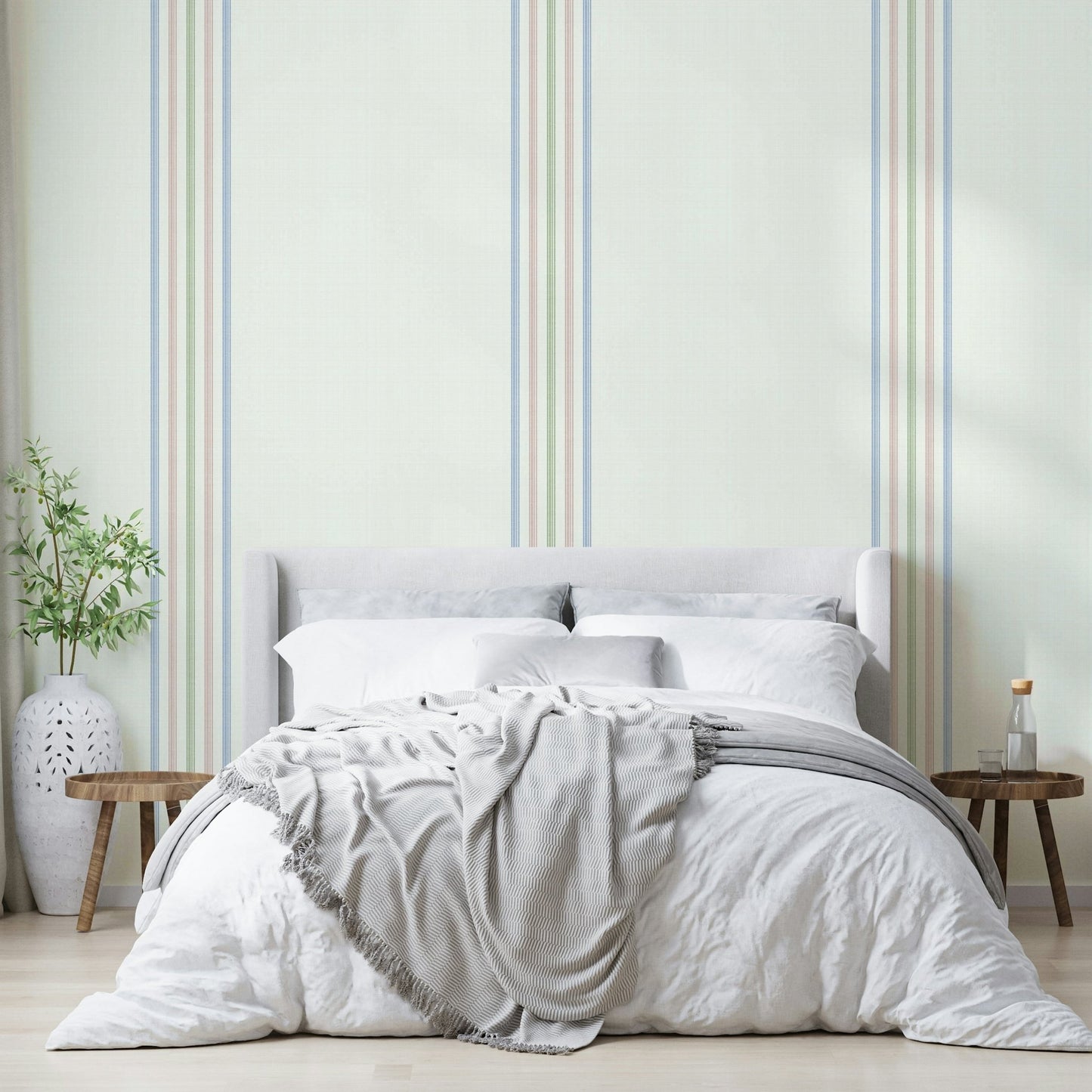 Soft pastel stripe wallpaper for walls
