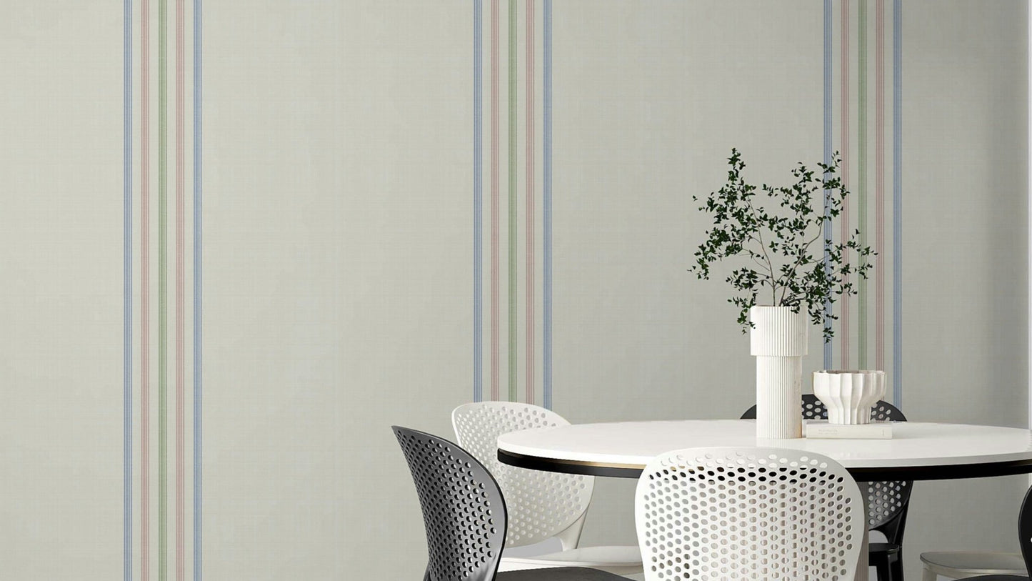 Clean line mural with seasonal colors
