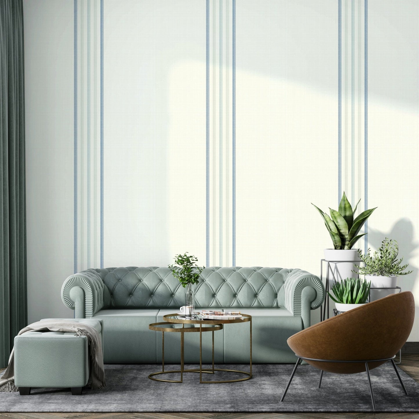 Wall mural with clean line detail
