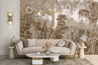 Sepia Forest Wall Mural - Giffywalls