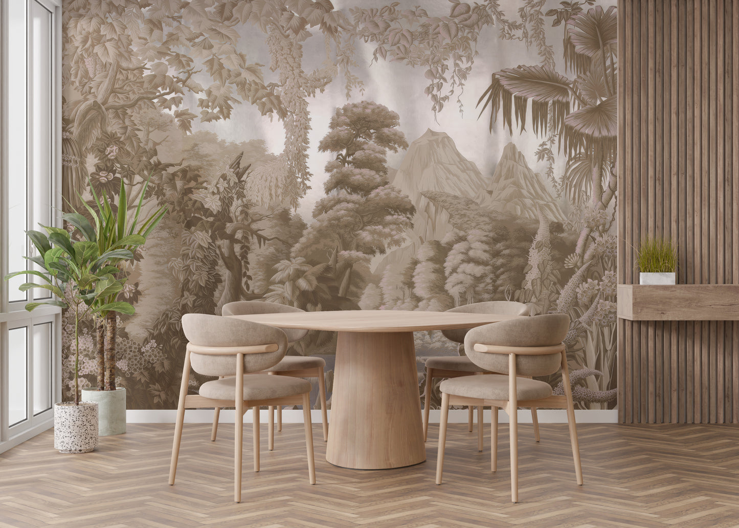 Sepia Forest Wall Mural - Giffywalls