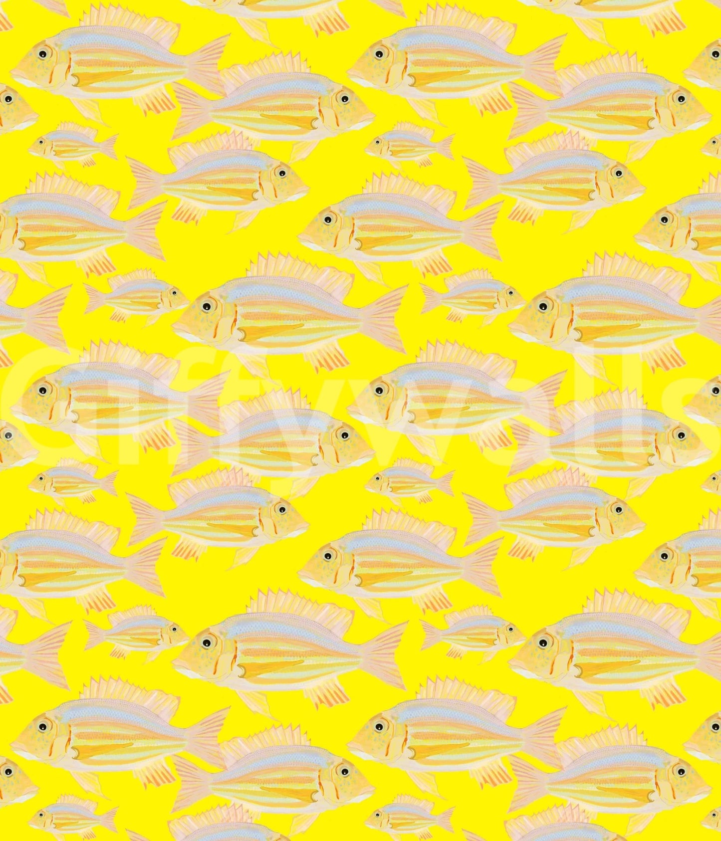 Subtle marine life wallpaper in neutral tones

