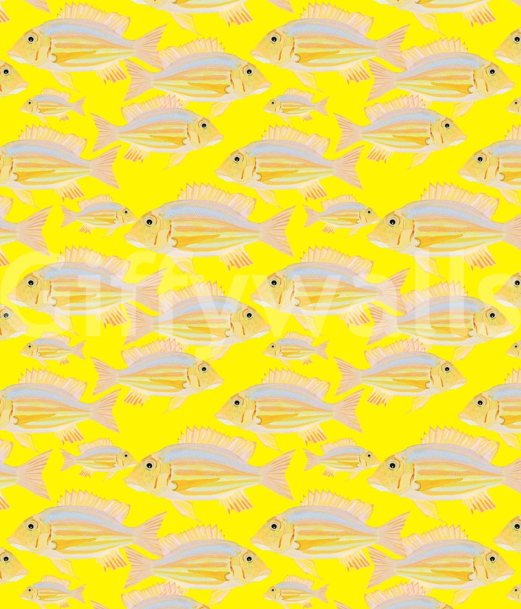 Subtle marine life wallpaper in neutral tones

