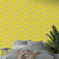 Whimsical underwater fish print wall covering

