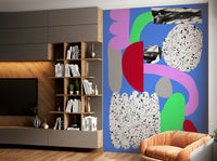 Elegant snowflake-inspired mural for a serene, minimalist look

