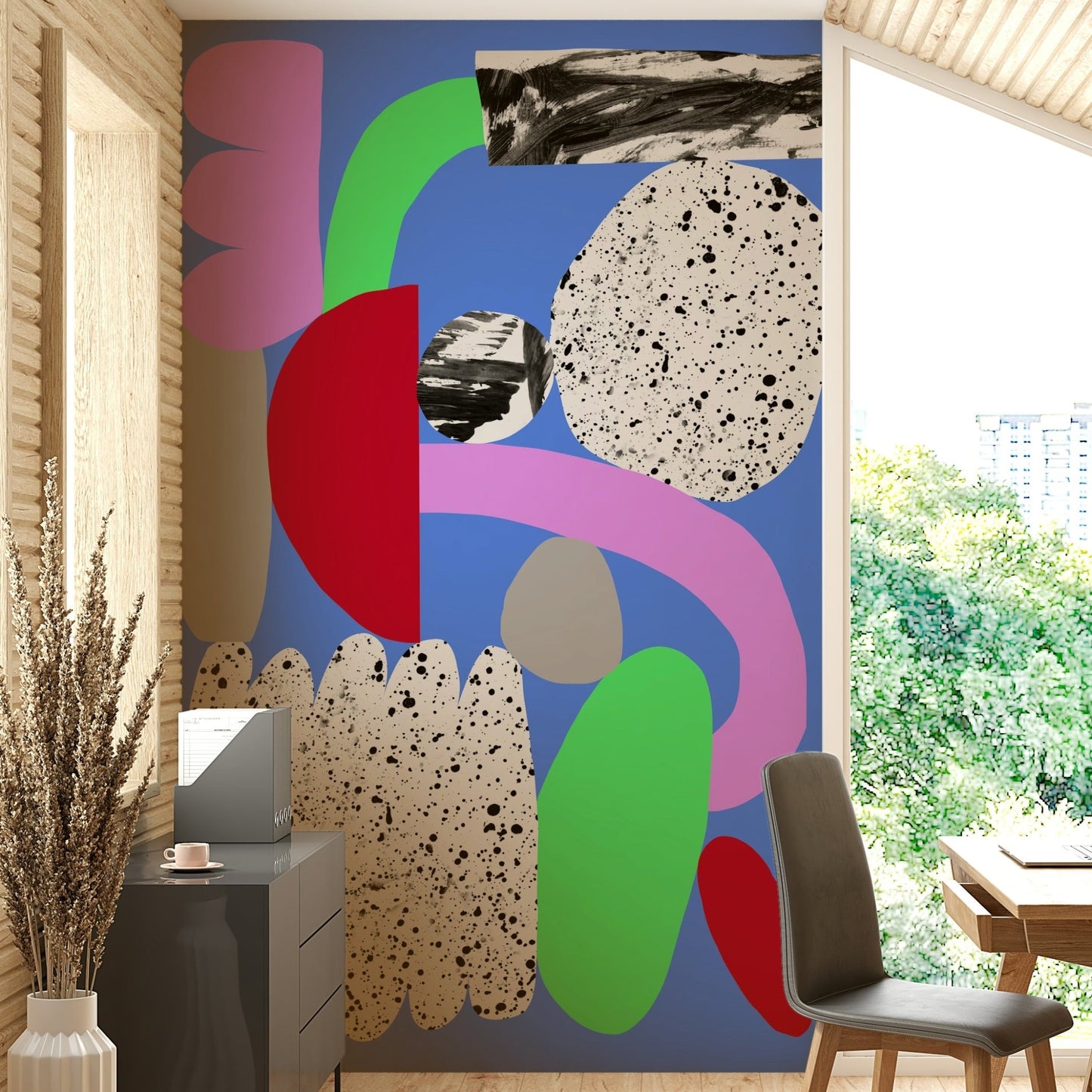 Subtle, detailed snowflakes or flakes creating a calming atmosphere

