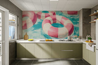 Airy pastel tones in a tranquil wall mural design


