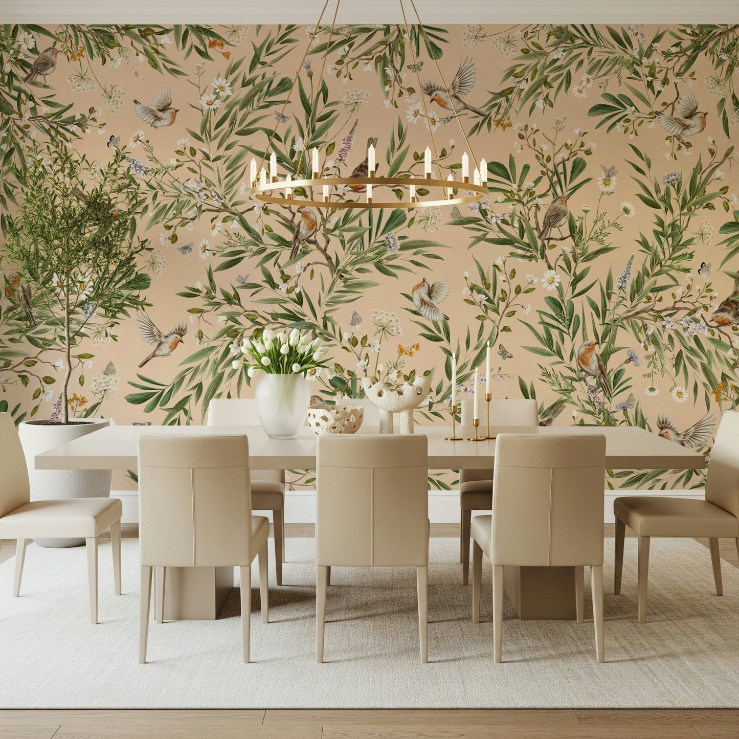 Floral Aviary Wall Mural