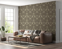 Floral Damask Cream Decorative Bloom Wallpaper⁠