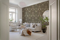 Floral Damask Cream Decorative Bloom Wallpaper⁠