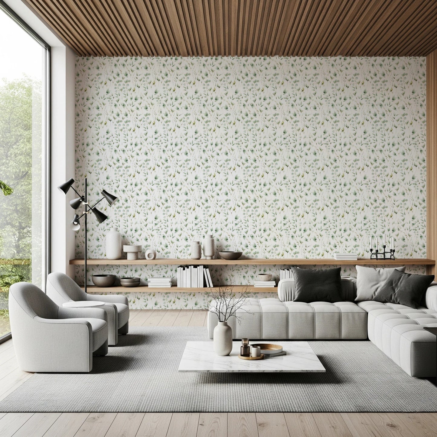 Floral Eucalyptus Dreams Wallpaper⁠