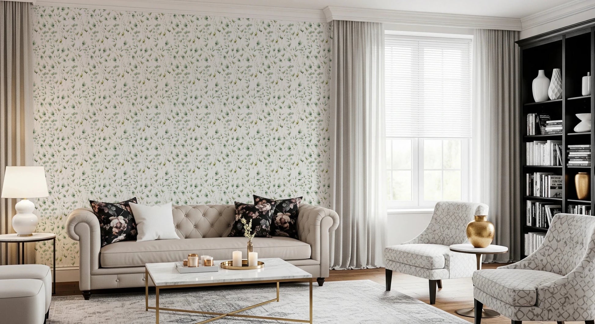 Floral Eucalyptus Dreams Wallpaper⁠